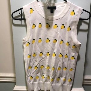 Lemon print sweater tank